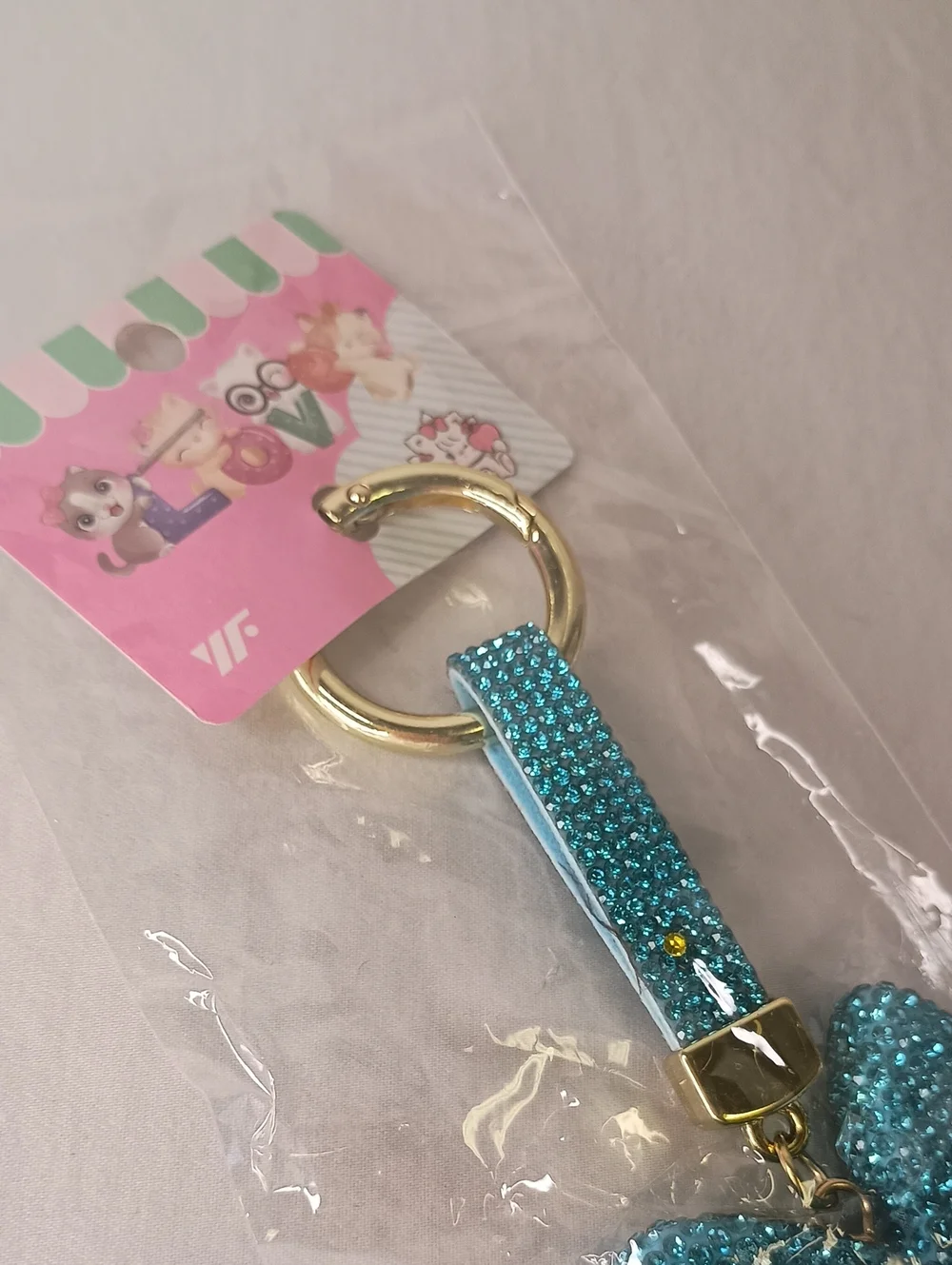 Rhinestone Butterfly Keychain / Bag Charm Purse Accessories Blue